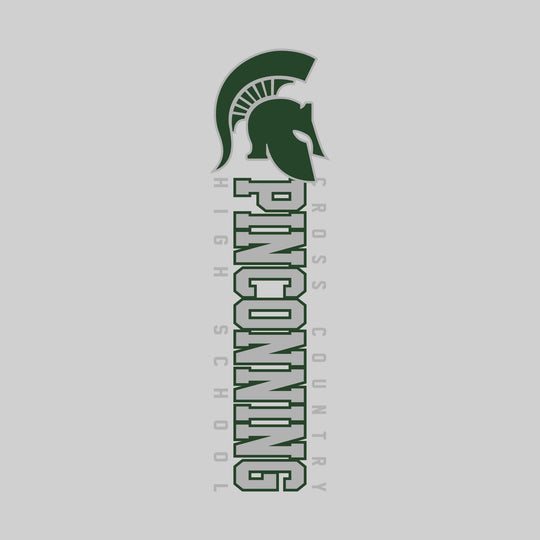 Pinconning Spartans - Cross Country - Vertical School Name with Upper Mascot