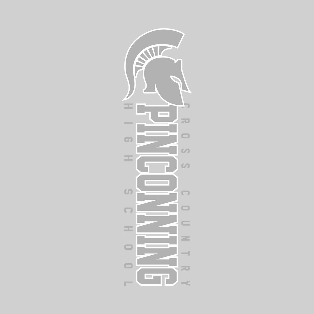 Pinconning Spartans - Cross Country - Vertical School Name with Upper Mascot