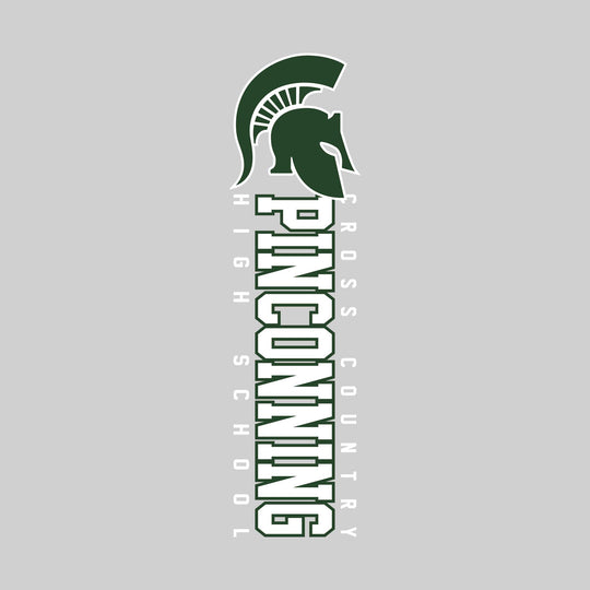 Pinconning Spartans - Cross Country - Vertical School Name with Upper Mascot