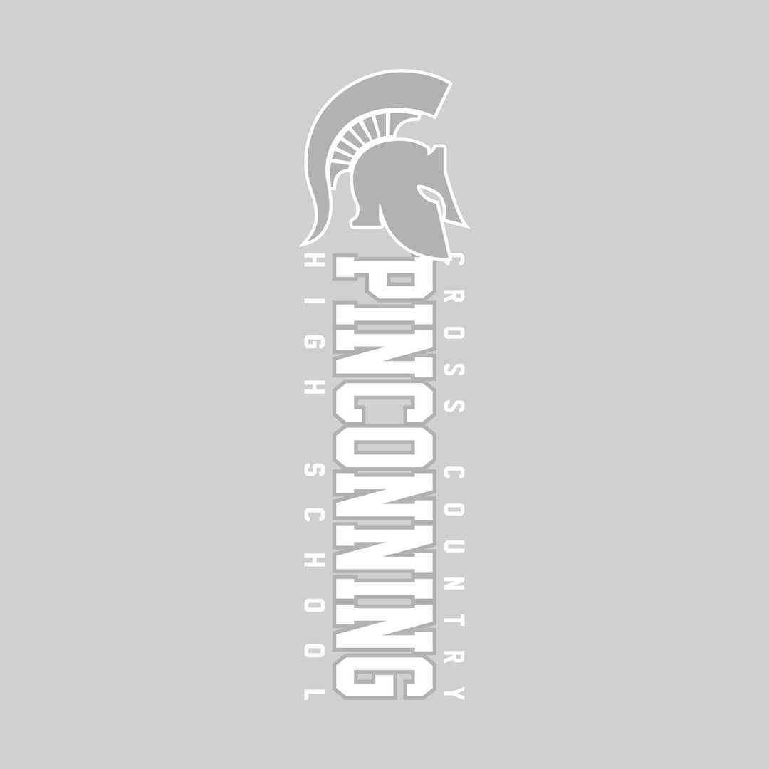 Pinconning Spartans - Cross Country - Vertical School Name with Upper Mascot