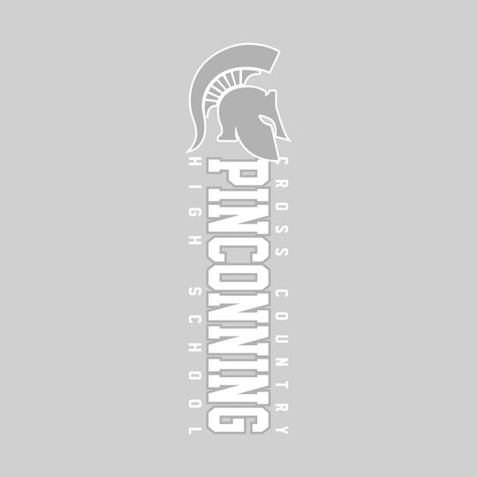 Pinconning Spartans - Cross Country - Vertical School Name with Upper Mascot