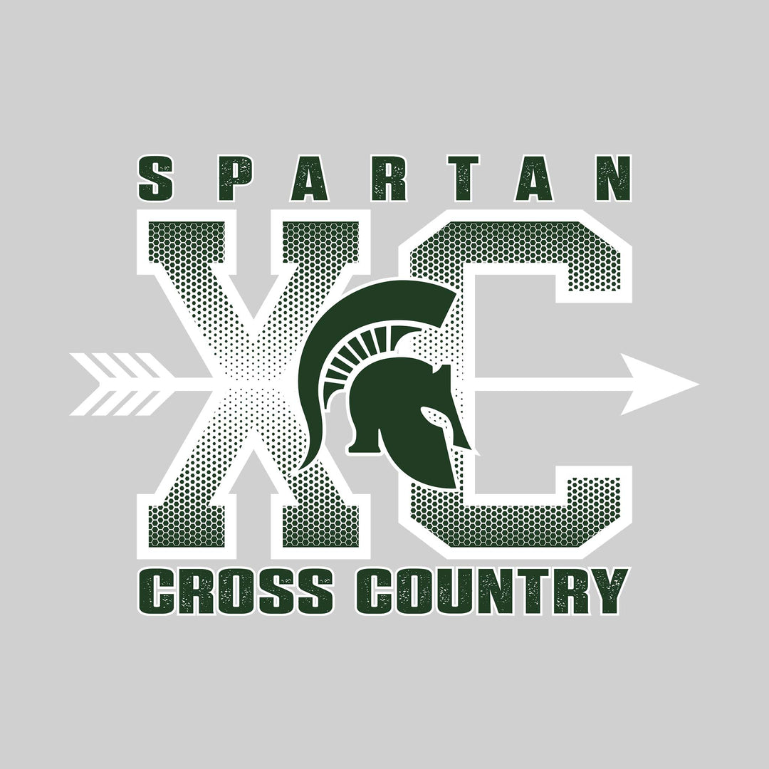 Pinconning Spartans - Cross Country - XC with Arrow and Mascot