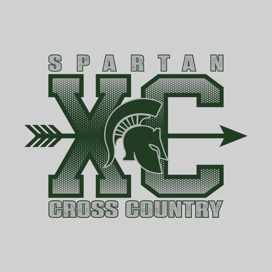 Pinconning Spartans - Cross Country - XC with Arrow and Mascot