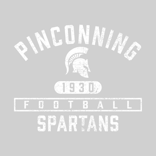 Pinconning Spartans - Football - Arched School Name over Mascot and Established Year