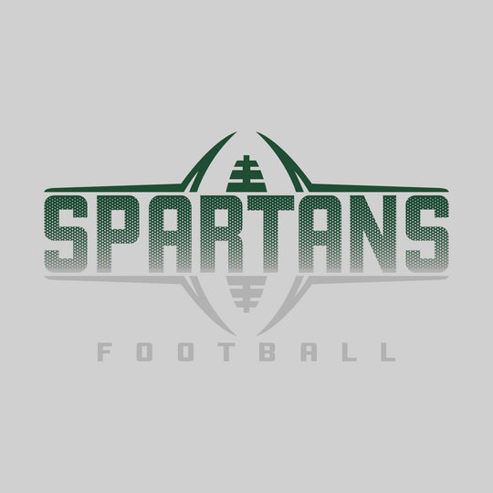 Pinconning Spartans - Football - Football Shape Bracketing Mascot Name with Hex Pattern