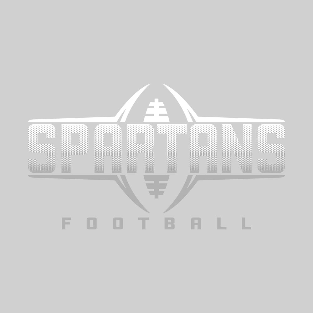 Pinconning Spartans - Football - Football Shape Bracketing Mascot Name with Hex Pattern