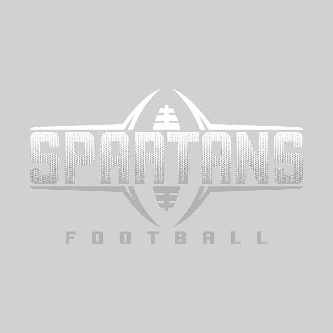 Pinconning Spartans - Football - Football Shape Bracketing Mascot Name with Hex Pattern