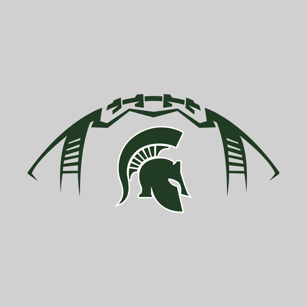 Pinconning Spartans - Football - Football Shape Outline with Center Mascot