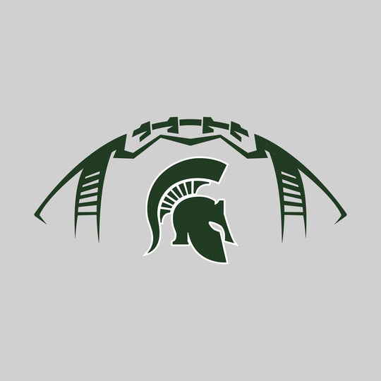 Pinconning Spartans - Football - Football Shape Outline with Center Mascot
