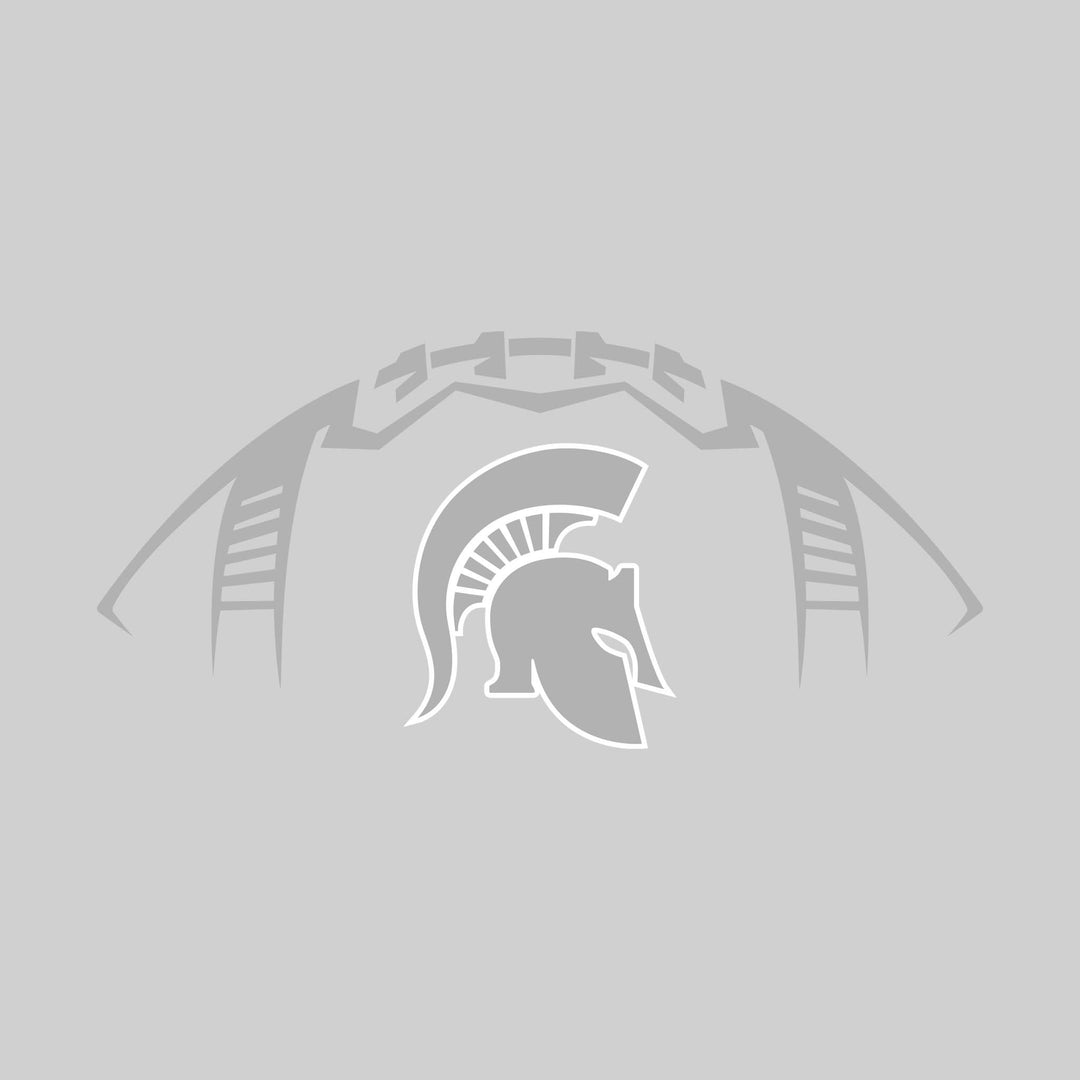 Pinconning Spartans - Football - Football Shape Outline with Center Mascot