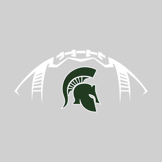Pinconning Spartans - Football - Football Shape Outline with Center Mascot