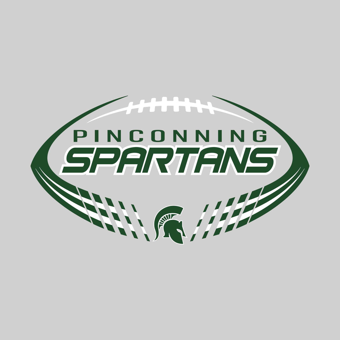 Pinconning Spartans - Football - Football Shape with Mascot