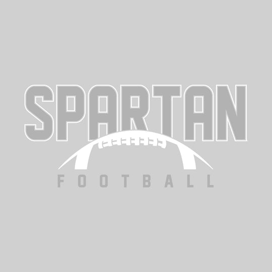 Pinconning Spartans - Football - Outlined Spartan with Half Football Shape