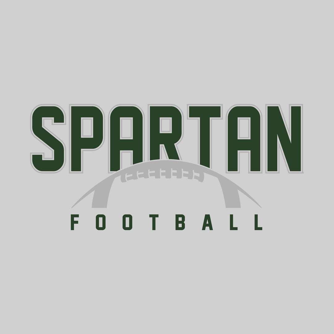 Pinconning Spartans - Football - Outlined Spartan with Half Football Shape