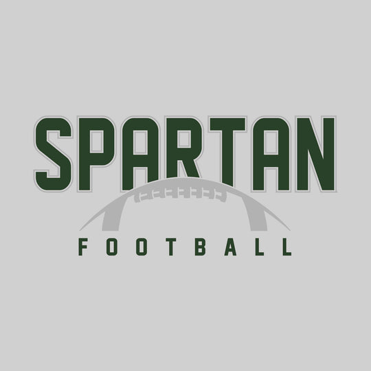 Pinconning Spartans - Football - Outlined Spartan with Half Football Shape