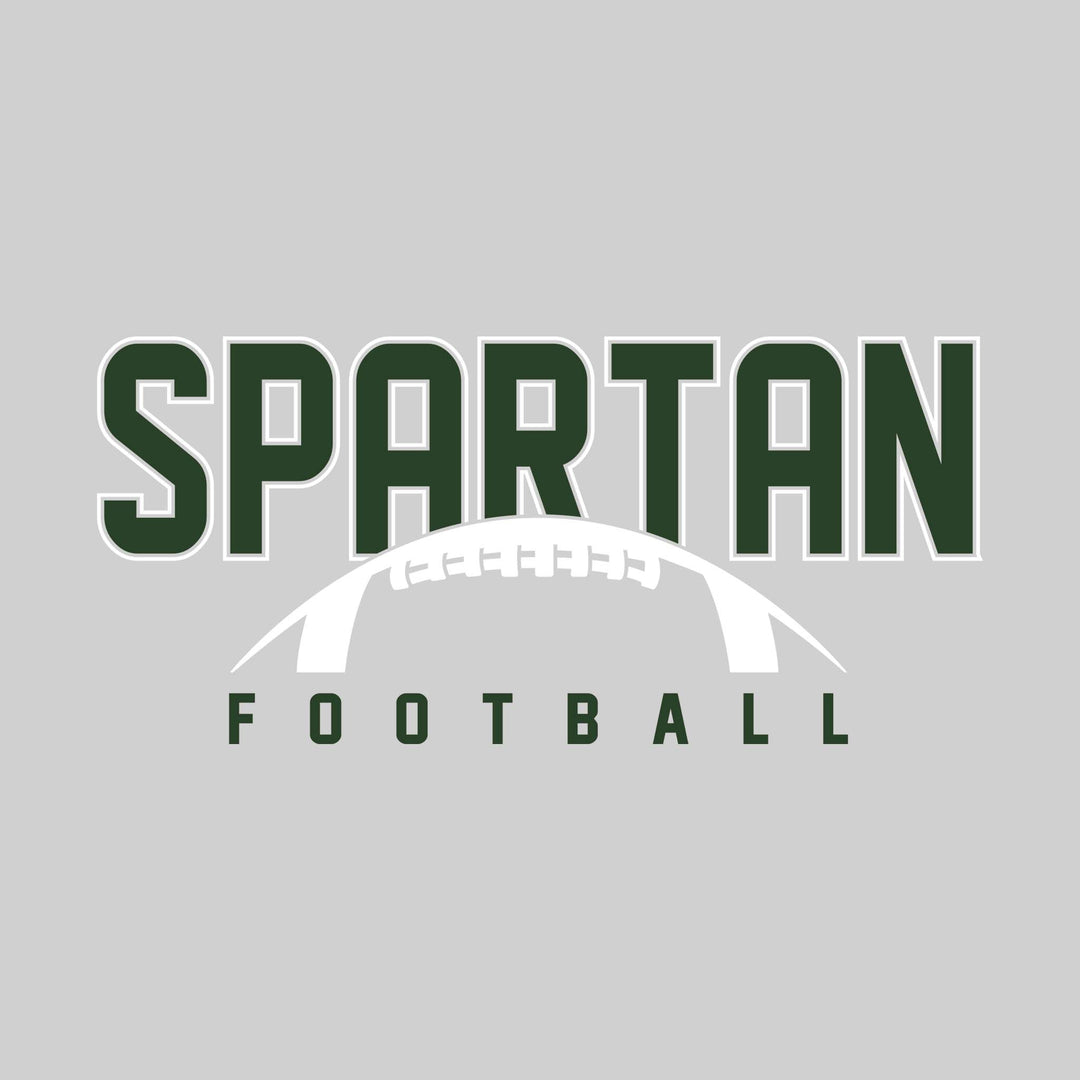 Pinconning Spartans - Football - Outlined Spartan with Half Football Shape