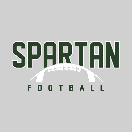 Pinconning Spartans - Football - Outlined Spartan with Half Football Shape