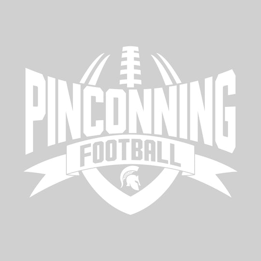 Pinconning Spartans - Football - School Name with Football Shape and Banner