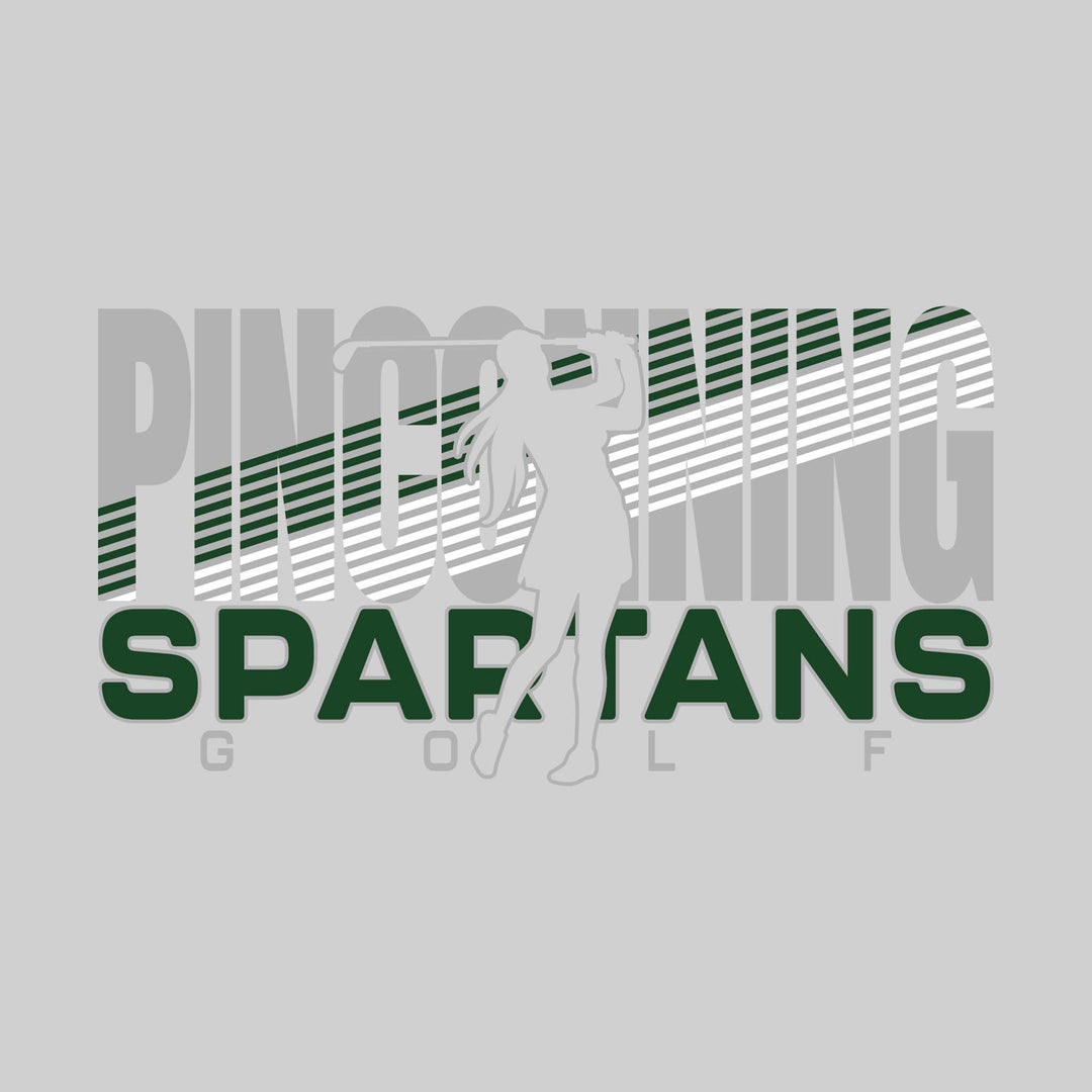 Pinconning Spartans - Golf - Female Golfer Silhouette with Color Stripes