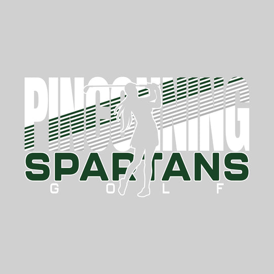 Pinconning Spartans - Golf - Female Golfer Silhouette with Color Stripes