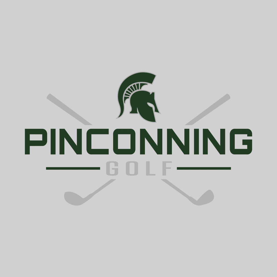 Pinconning Spartans - Golf - School Name with Crossed Clubs