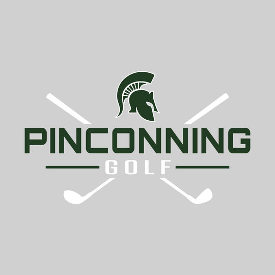 Pinconning Spartans - Golf - School Name with Crossed Clubs