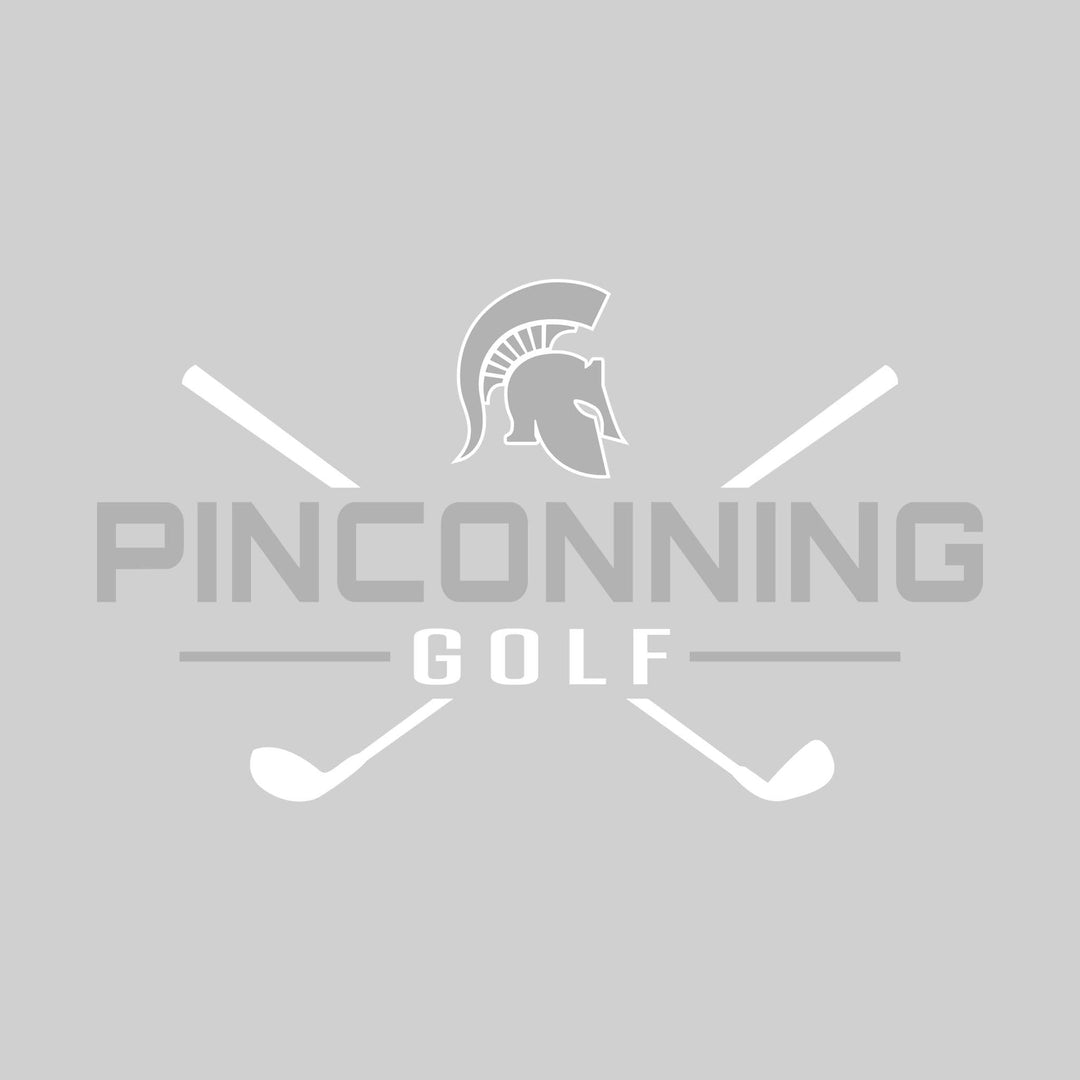 Pinconning Spartans - Golf - School Name with Crossed Clubs