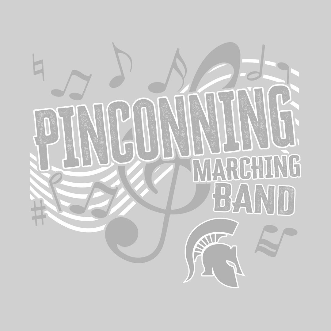 Pinconning Spartans - Marching Band - School Name with Treble Clef &amp; Music Notes