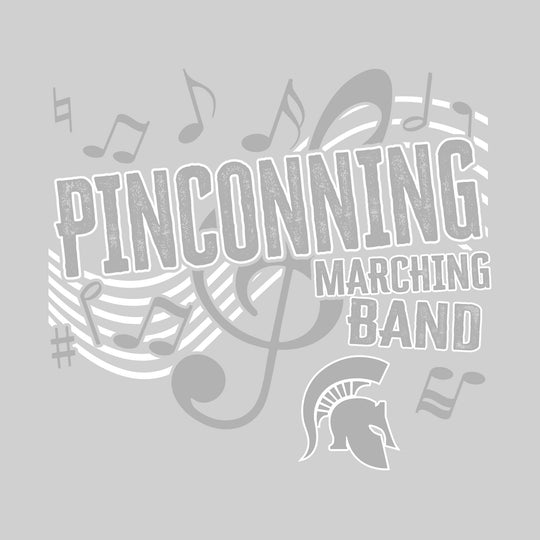 Pinconning Spartans - Marching Band - School Name with Treble Clef &amp; Music Notes