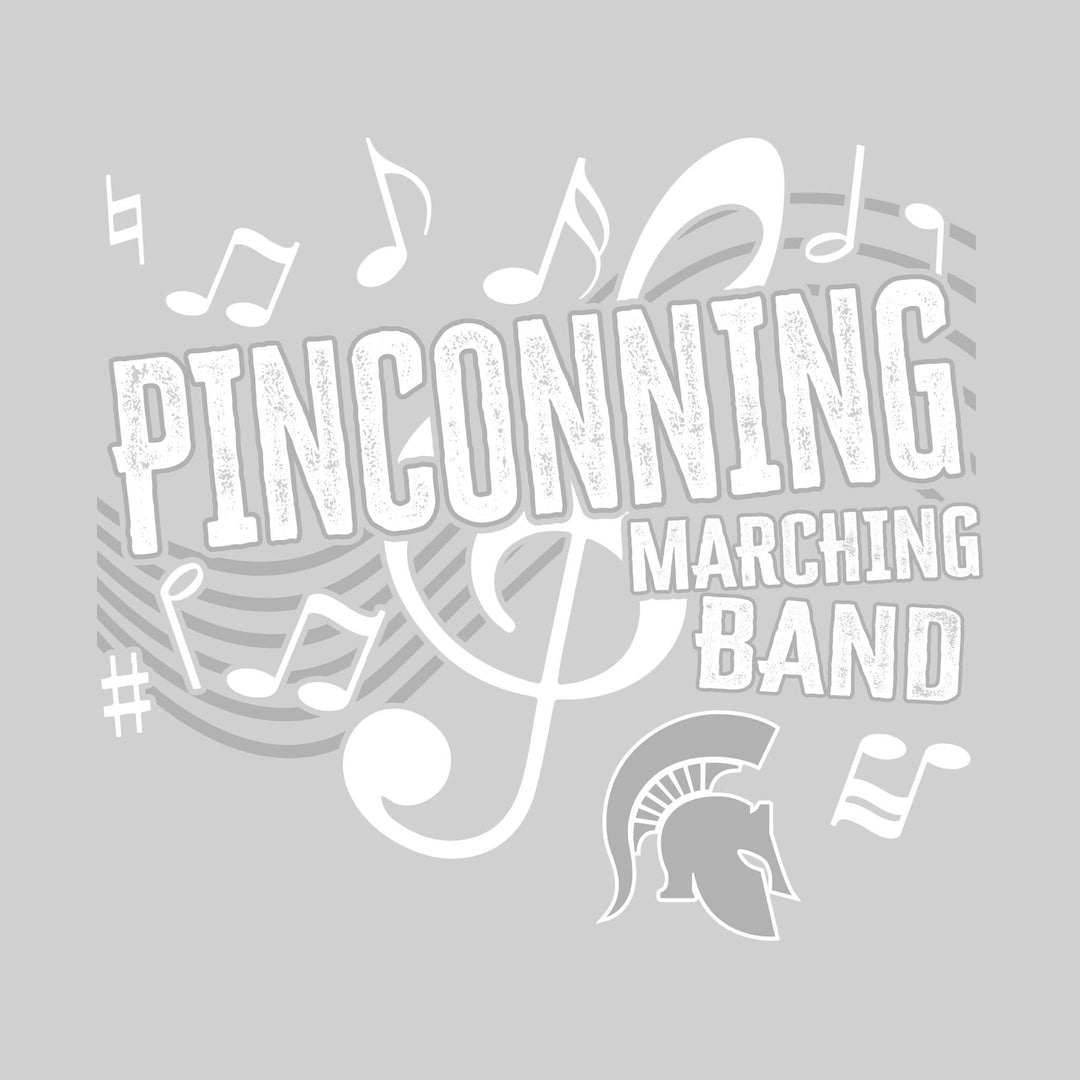 Pinconning Spartans - Marching Band - School Name with Treble Clef &amp; Music Notes