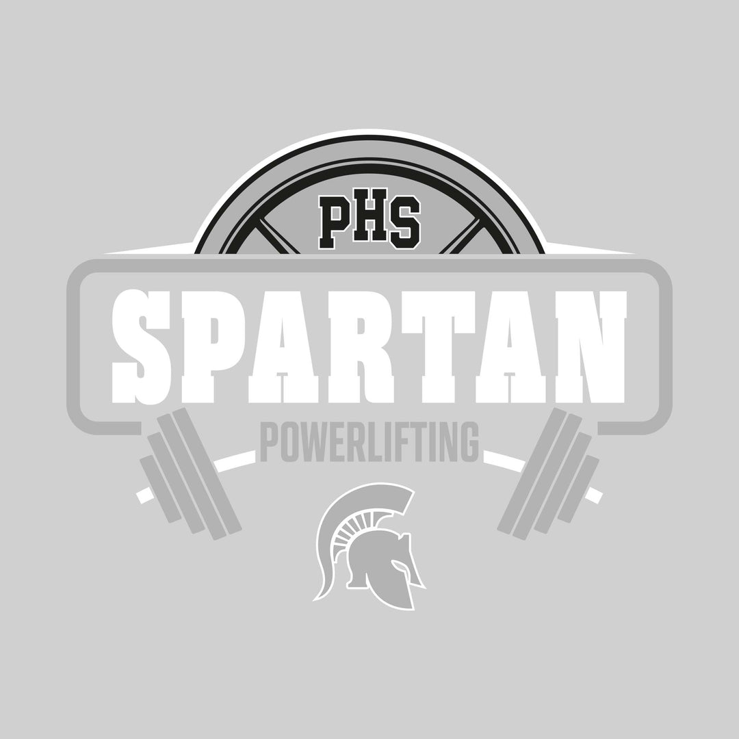 Pinconning Spartans - Powerlifting - Weight Plate with Mascot Name and Bent Barbell
