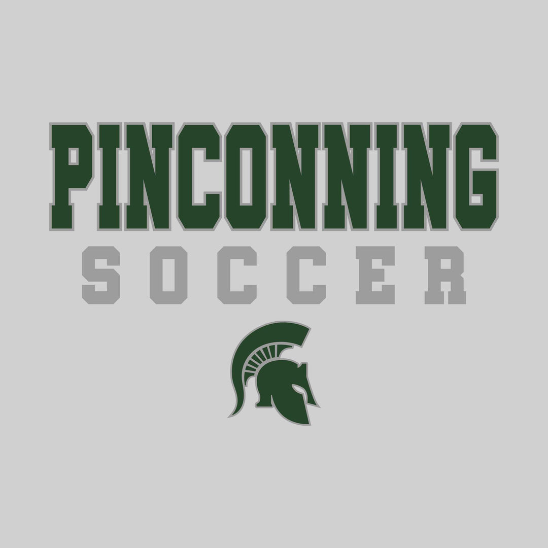 Pinconning Spartans - Soccer - Outlined School Name with Soccer &amp; Mascot
