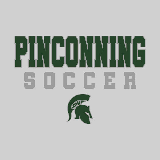 Pinconning Spartans - Soccer - Outlined School Name with Soccer &amp; Mascot