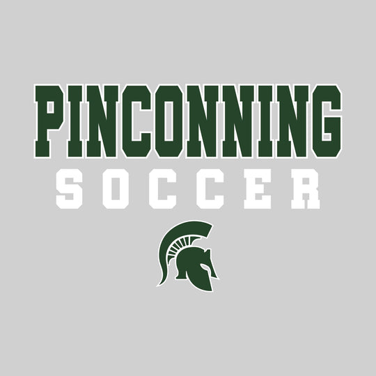 Pinconning Spartans - Soccer - Outlined School Name with Soccer &amp; Mascot