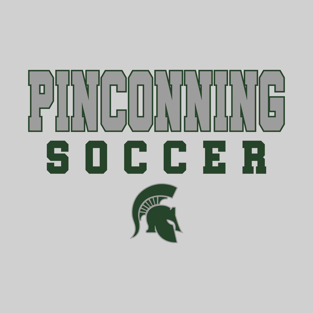 Pinconning Spartans - Soccer - Outlined School Name with Soccer &amp; Mascot