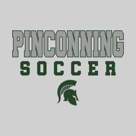 Pinconning Spartans - Soccer - Outlined School Name with Soccer &amp; Mascot