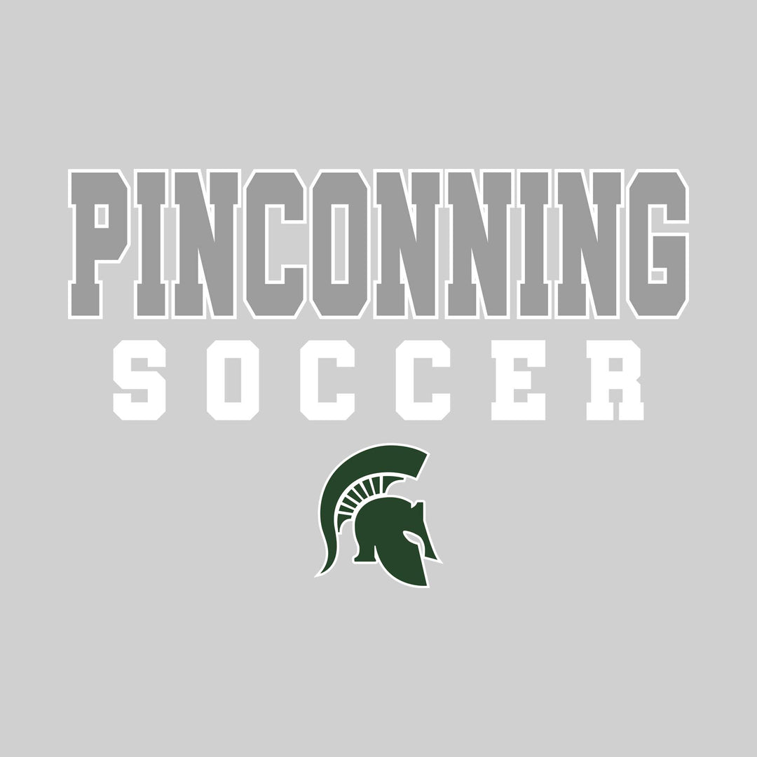 Pinconning Spartans - Soccer - Outlined School Name with Soccer &amp; Mascot
