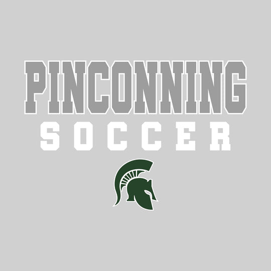 Pinconning Spartans - Soccer - Outlined School Name with Soccer &amp; Mascot