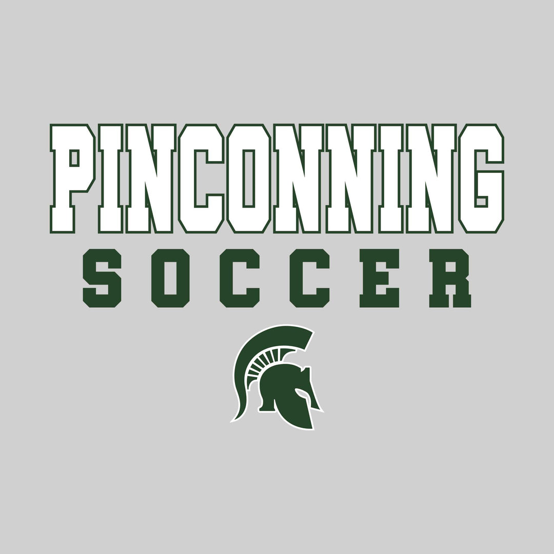 Pinconning Spartans - Soccer - Outlined School Name with Soccer &amp; Mascot