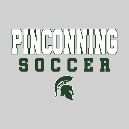 Pinconning Spartans - Soccer - Outlined School Name with Soccer &amp; Mascot