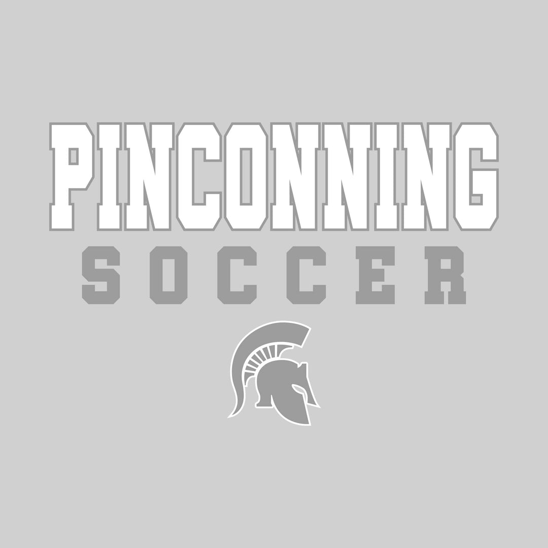 Pinconning Spartans - Soccer - Outlined School Name with Soccer &amp; Mascot