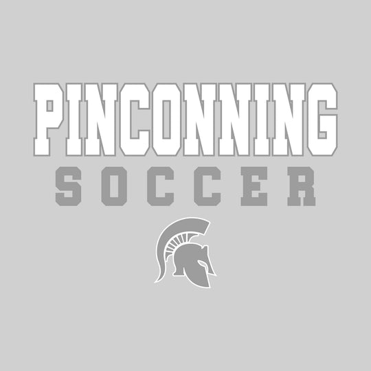 Pinconning Spartans - Soccer - Outlined School Name with Soccer &amp; Mascot