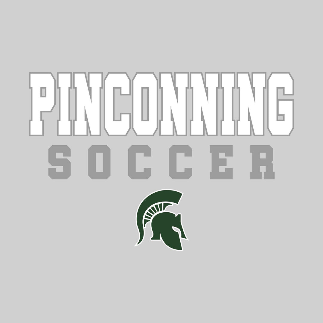 Pinconning Spartans - Soccer - Outlined School Name with Soccer &amp; Mascot