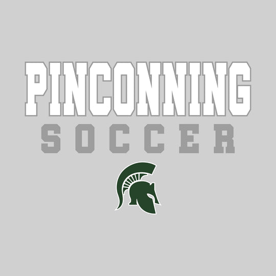 Pinconning Spartans - Soccer - Outlined School Name with Soccer &amp; Mascot