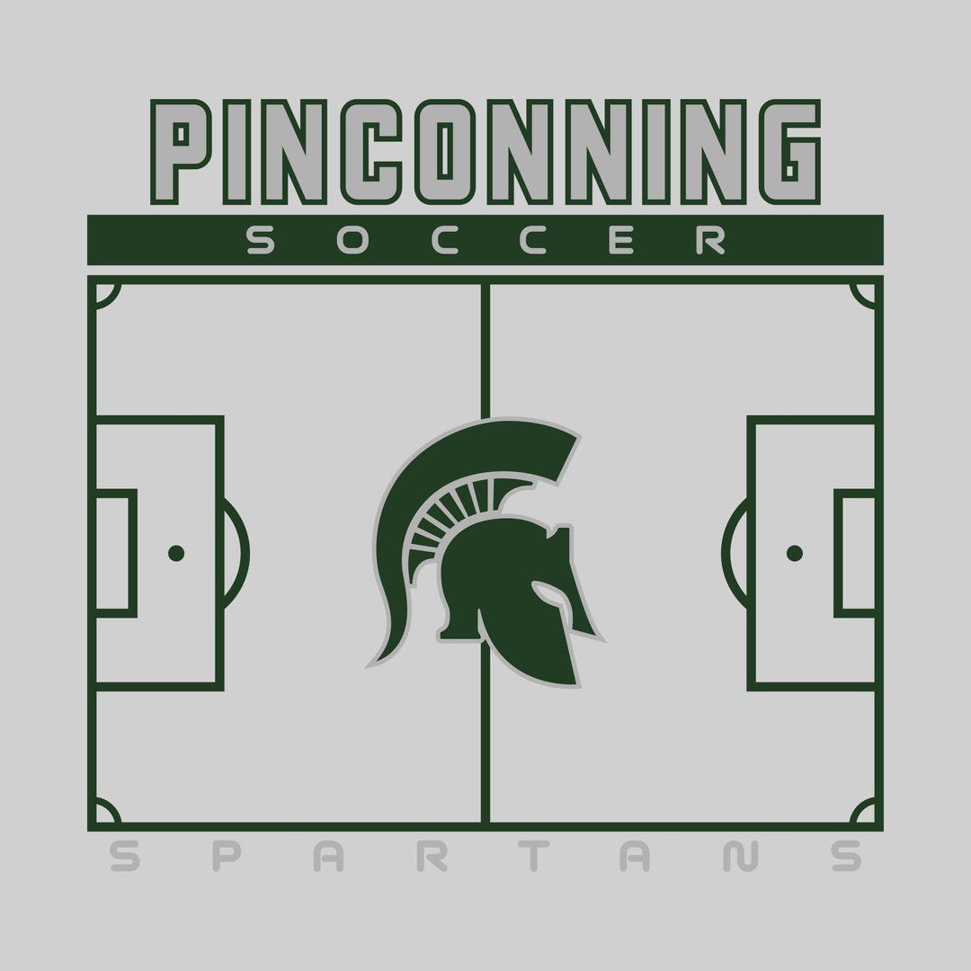 Pinconning Spartans - Soccer - Pitch Lines with School Name &amp; Mascot