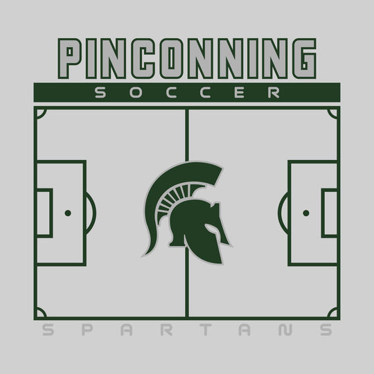 Pinconning Spartans - Soccer - Pitch Lines with School Name &amp; Mascot