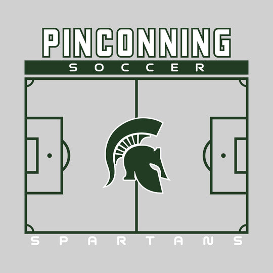 Pinconning Spartans - Soccer - Pitch Lines with School Name &amp; Mascot