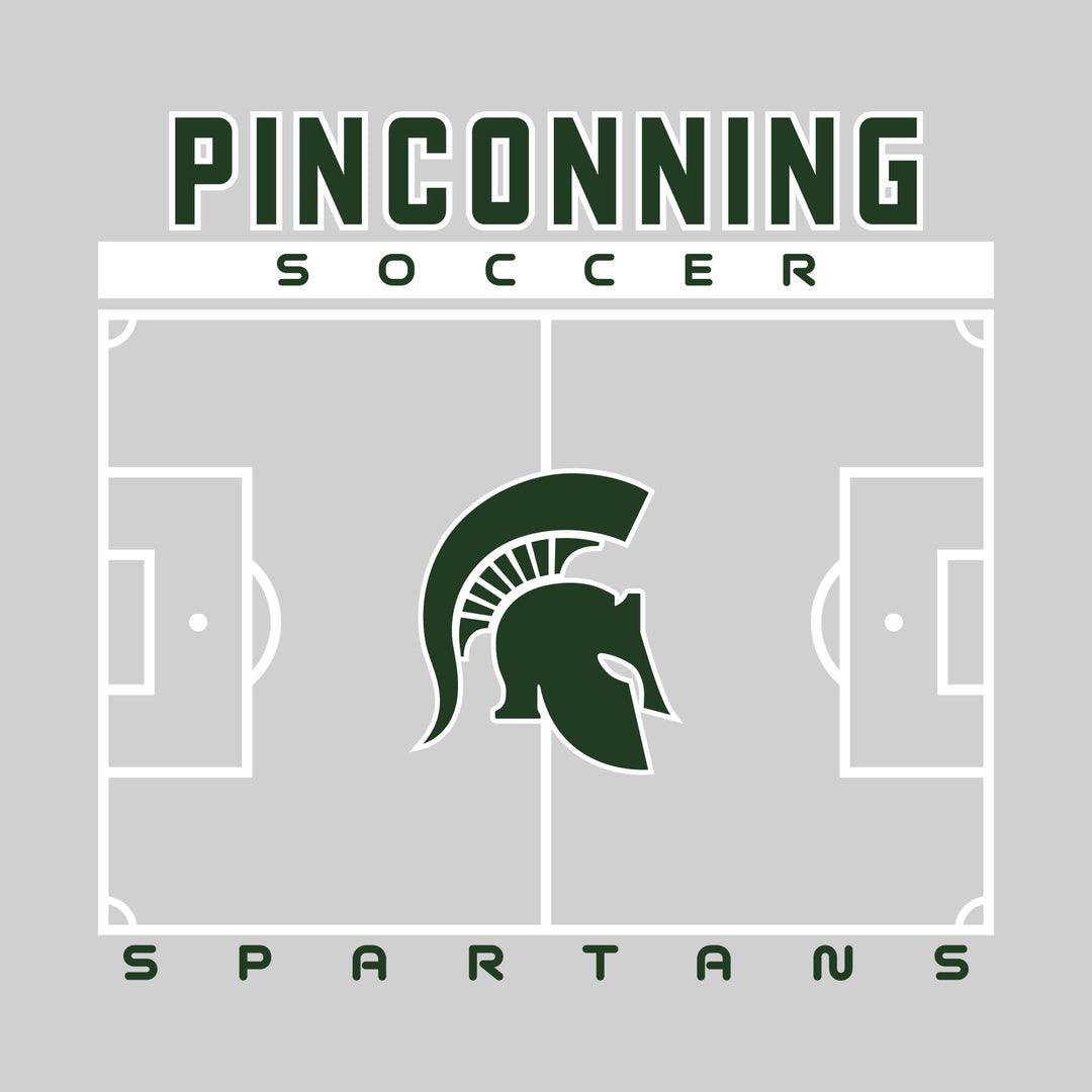 Pinconning Spartans - Soccer - Pitch Lines with School Name &amp; Mascot