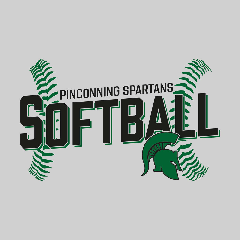 Pinconning Spartans - Softball - Angled Softball with Threads
