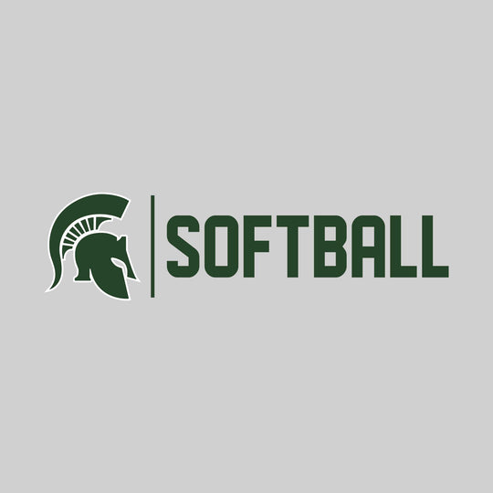 Pinconning Spartans - Softball - Mascot with Divider &amp; Softball Text